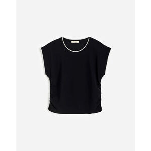 NWT Madewell Side-Cinch Muscle Tee black with white trim Size medium NU856